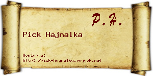 Pick Hajnalka névjegykártya